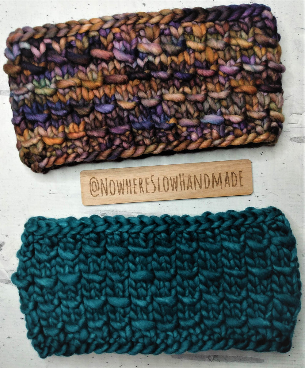 Salmon Headband Knit Pattern Nowhere Slow Handmade